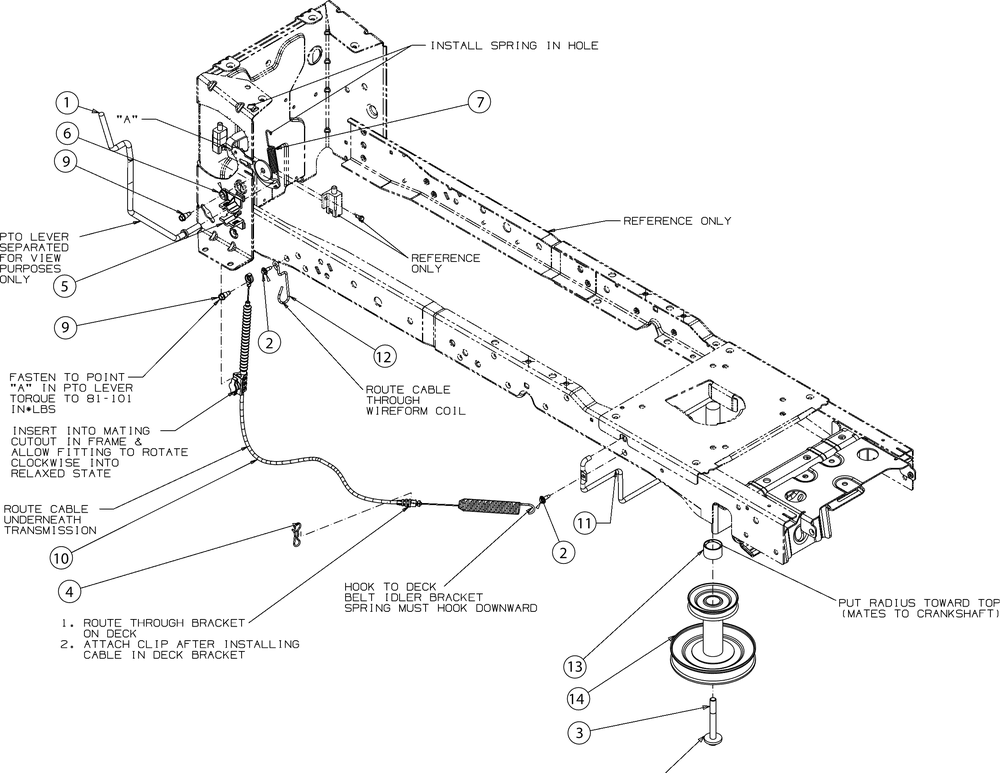 Manual Pto Diagram and Parts List for (13A8A1CS010)(2016) Cub Cadet Lawn Tractor